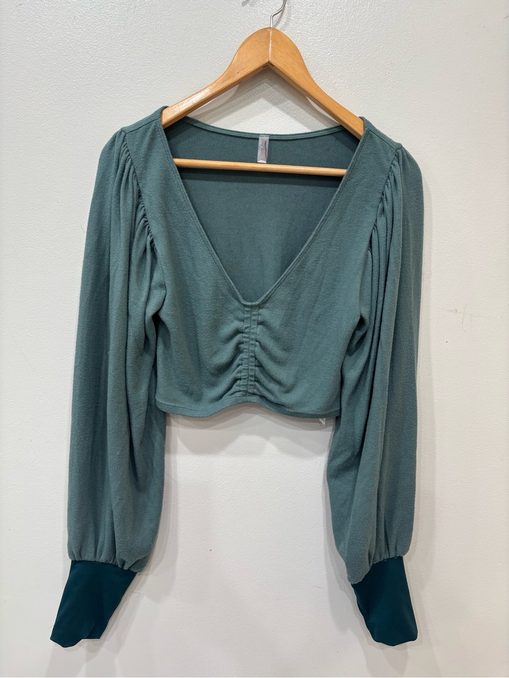 Free People Movement Ruched Mesh Long Sleeve Top Women’s Size Medium